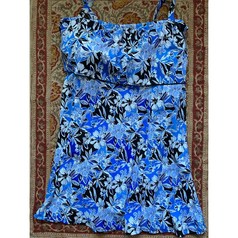 NWT Wmns Plus Size Off Shoulder Ruffle Swim Dress